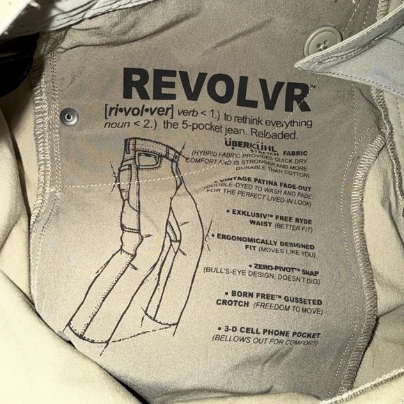 KUHL‎ Men's Revolvr Pants Tag 30/34 Vintage Patina Dye Fossil Khaki NWT Full